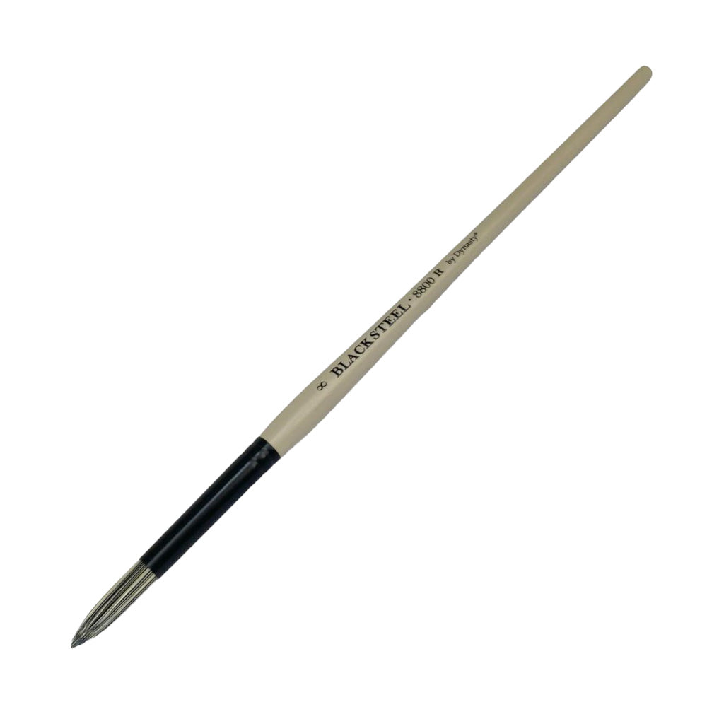 Dynasty Black Steel 8800R Beyaz&Siyah Sentetik Yuvarlak Fırça No.8
