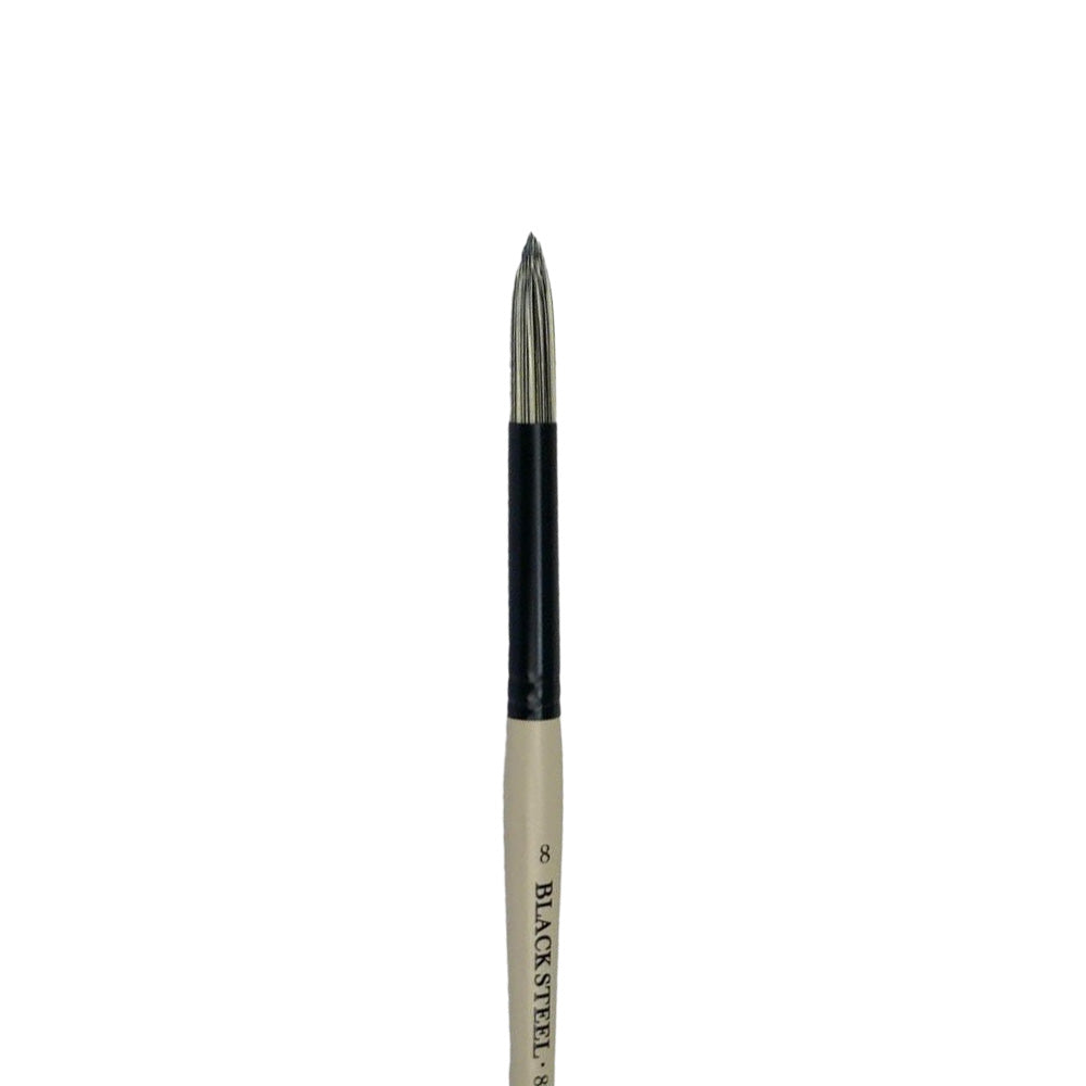 Dynasty Black Steel 8800R Beyaz&Siyah Sentetik Yuvarlak Fırça No.8