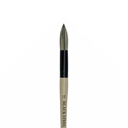 Dynasty Black Steel 8800R Beyaz&Siyah Sentetik Yuvarlak Fırça No.12