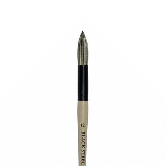 Dynasty Black Steel 8800R Beyaz&Siyah Sentetik Yuvarlak Fırça No.12