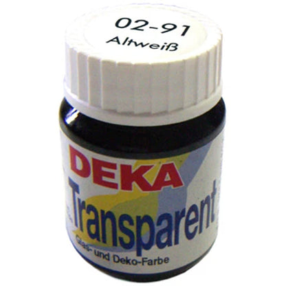 Deka Transparent Cam Boyası 25ml Altweiss 91