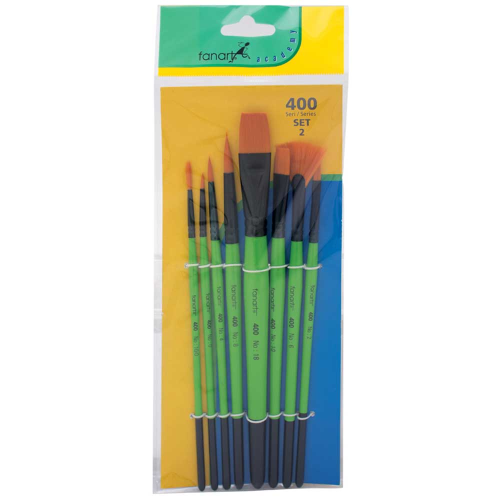 Fanart Academy Seri 400 Sentetik Kıllı Fırça Seti No:2(8 farklı fırça)