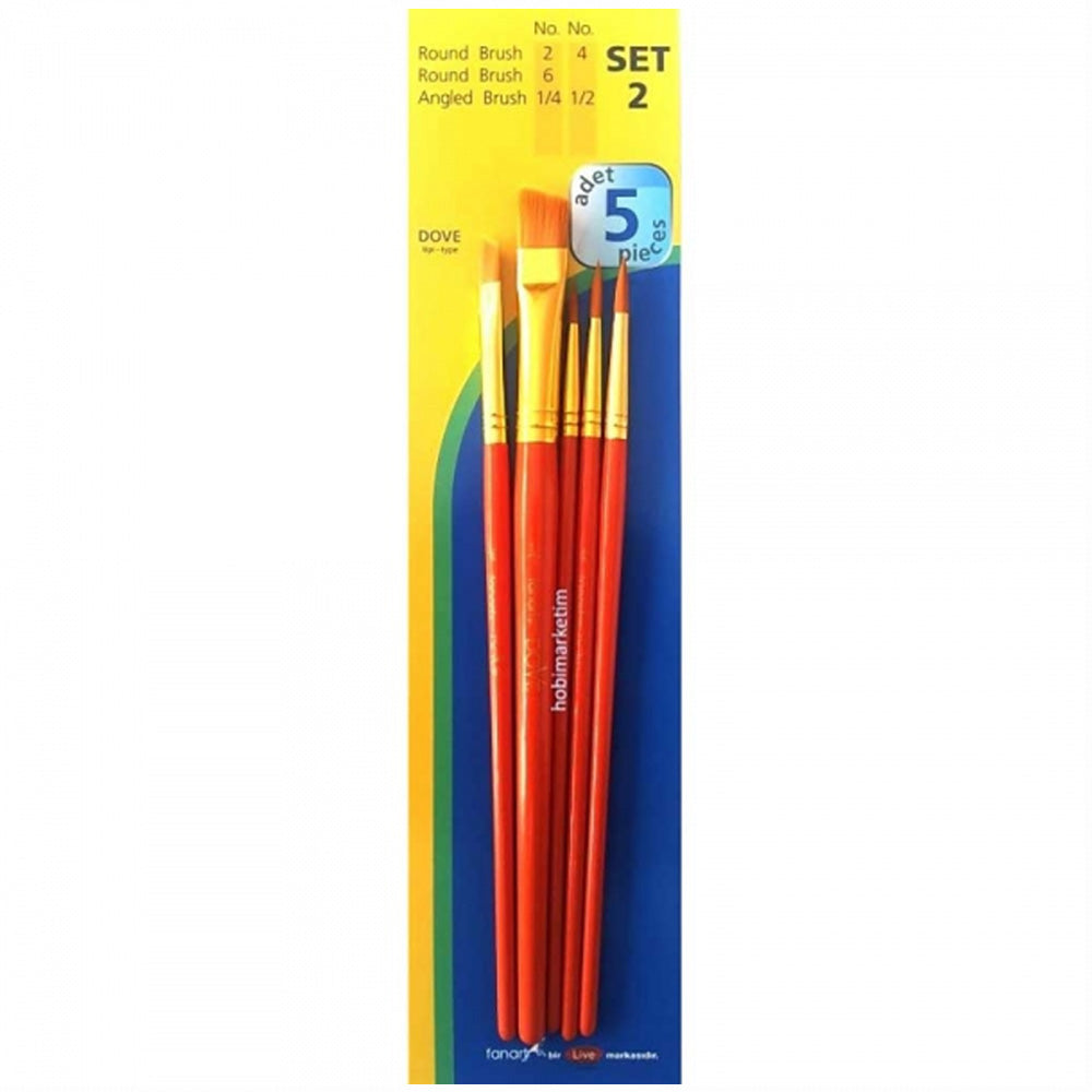 Fanart Academy Seri 500 Sentetik Kıllı Fırça Seti No:2(5li)