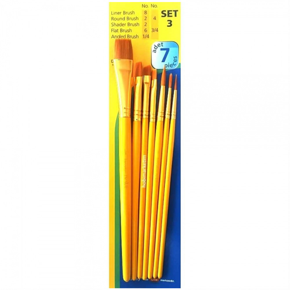 Fanart Academy Seri 500 Sentetik Kıllı Fırça Seti No:3(7li)