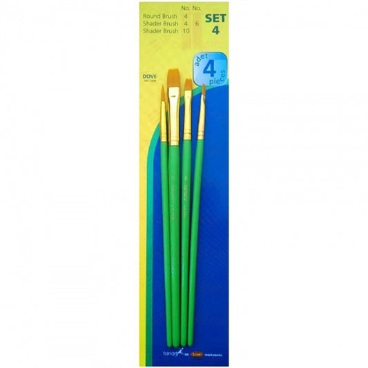 Fanart Academy Seri 500 Sentetik Kıllı Fırça Seti No:4(4lü)