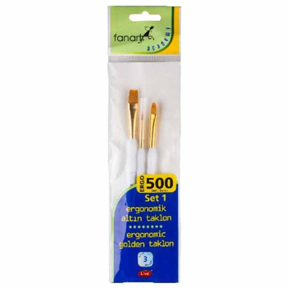 Fanart Academy ERGO 500 Seri Fırça Seti 1 (3lü)