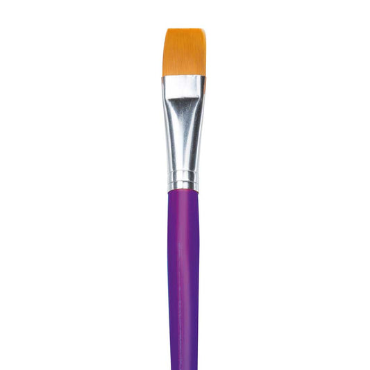 Fanart Academy Seri 536C Kısa Saplı Sentetik Yassı Fırça (Renkli Sap) No:16