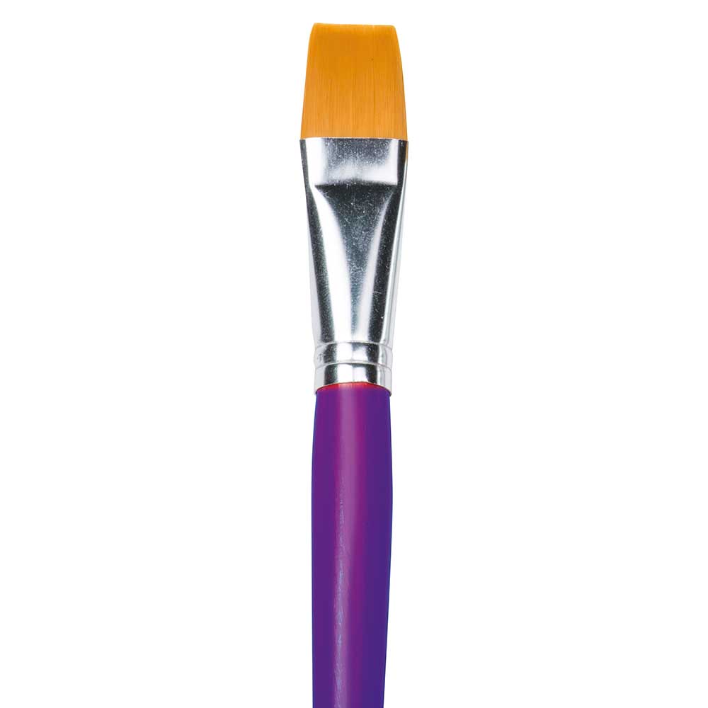 Fanart Academy Seri 536C Kısa Saplı Sentetik Yassı Fırça (Renkli Sap) No:20