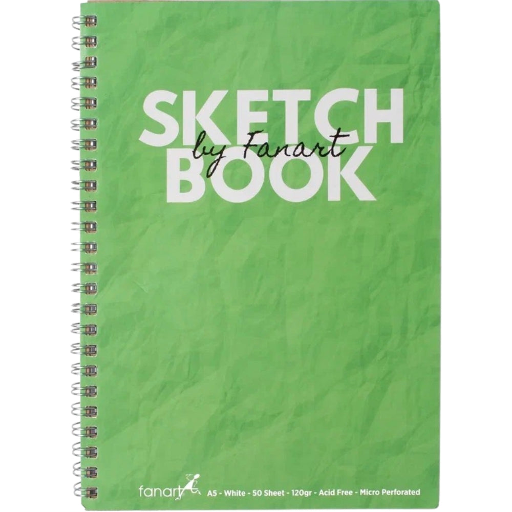 Fanart Academy Sketch Book A5 - Yeşil 120gr Spiralli 50 Yaprak