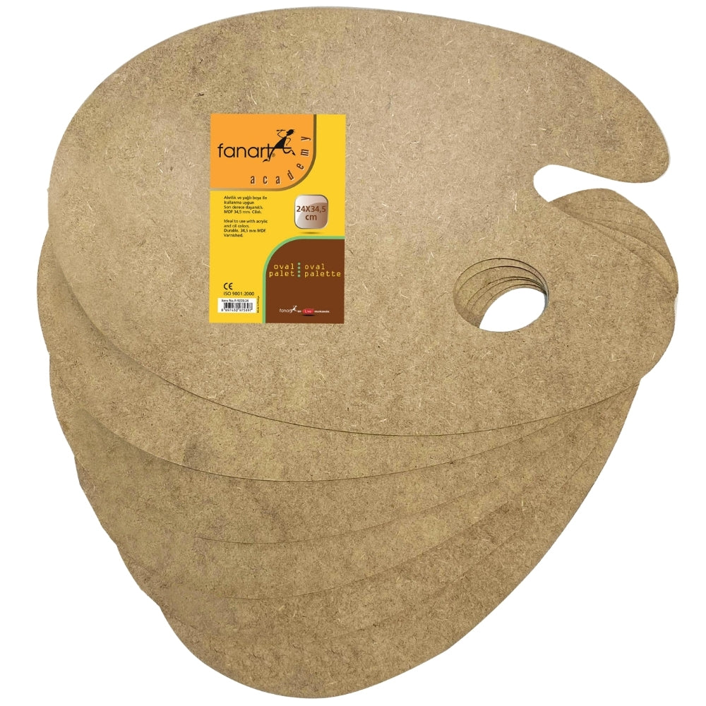 Fanart Academy MDF Oval Palet 24x34,5x0,3cm