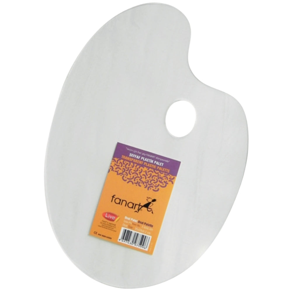 Fanart Academy Şeffaf Plastik Oval Palet 24x34cm