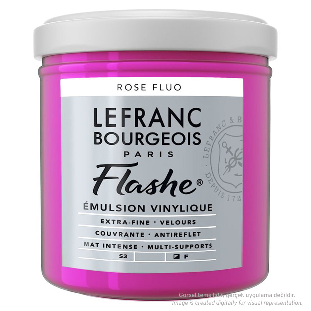 Lefranc Bourgeois Flashe Akrilik Boya 125ml Fluorescent Pink 408 S.3