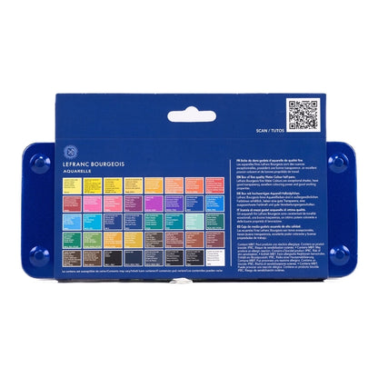 Lefranc Bourgeois Fine Sulu Boya Seti Metal Kutulu (40xYarım Tablet + Sincap Kılı Fırça)