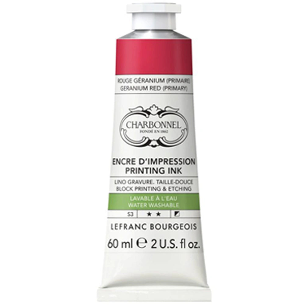 Lefranc Bourgeois Charbonnel Printing Su Bazlı Baskı Mürekkebi 60ml Geranium Red 375 S.3
