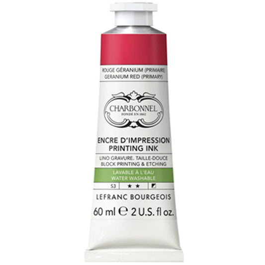 Lefranc Bourgeois Charbonnel Printing Su Bazlı Baskı Mürekkebi 60ml Geranium Red 375 S.3