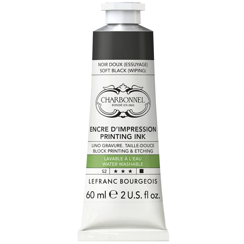 Lefranc Bourgeois Charbonnel Printing Su Bazlı Baskı Mürekkebi 60ml Soft Black 285 S.2