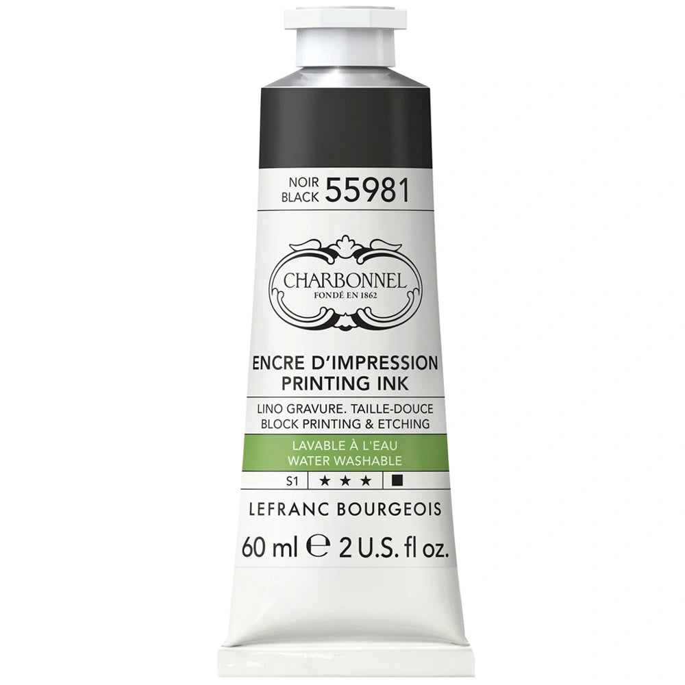 Lefranc Bourgeois Charbonnel Printing Su Bazlı Baskı Mürekkebi 60ml Black 55981 276 S.1