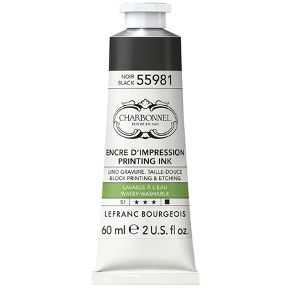 Lefranc Bourgeois Charbonnel Printing Su Bazlı Baskı Mürekkebi 60ml Black 55981 276 S.1