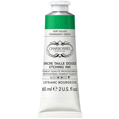 Lefranc Bourgeois Charbonnel Etching Renkli Gravür Mürekkebi 60ml Permanent Green 596 S.6