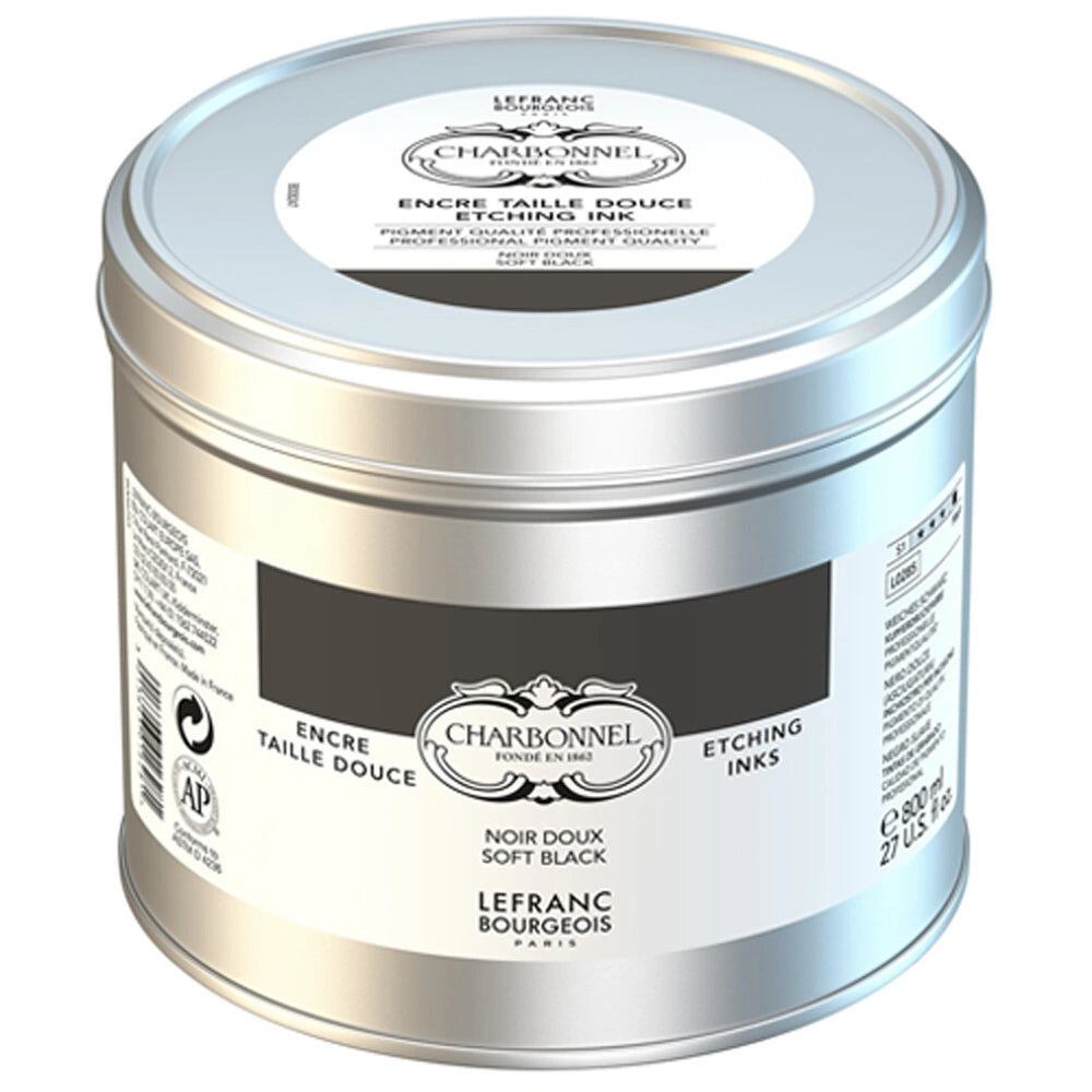 Lefranc Bourgeois Charbonnel Etching Renkli Gravür Mürekkebi 800ml Soft Black 285 S.1
