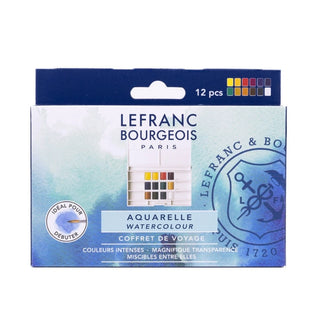 Lefranc Bourgeois Studio Sulu Boya Seti Plastik Kutulu 12xYarım Tablet