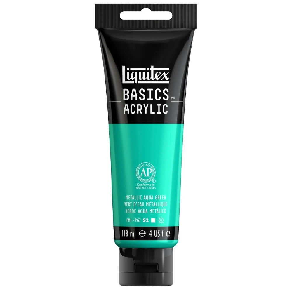 Liquitex Basics Akrilik Boya 118ml Metalik Aqua Green 0339 S.2