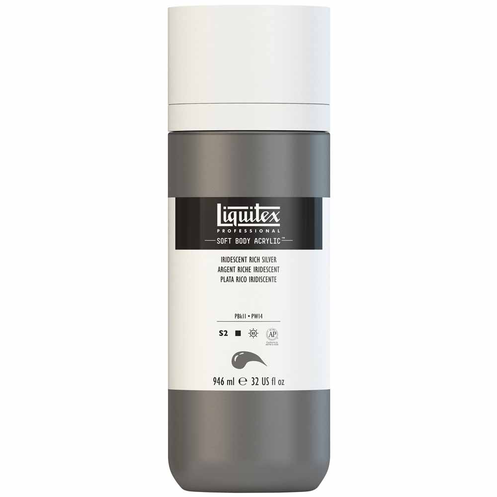 Liquitex Professional Soft Body Akrilik Boya 946ml Iridescent Rich Silver 239 S2