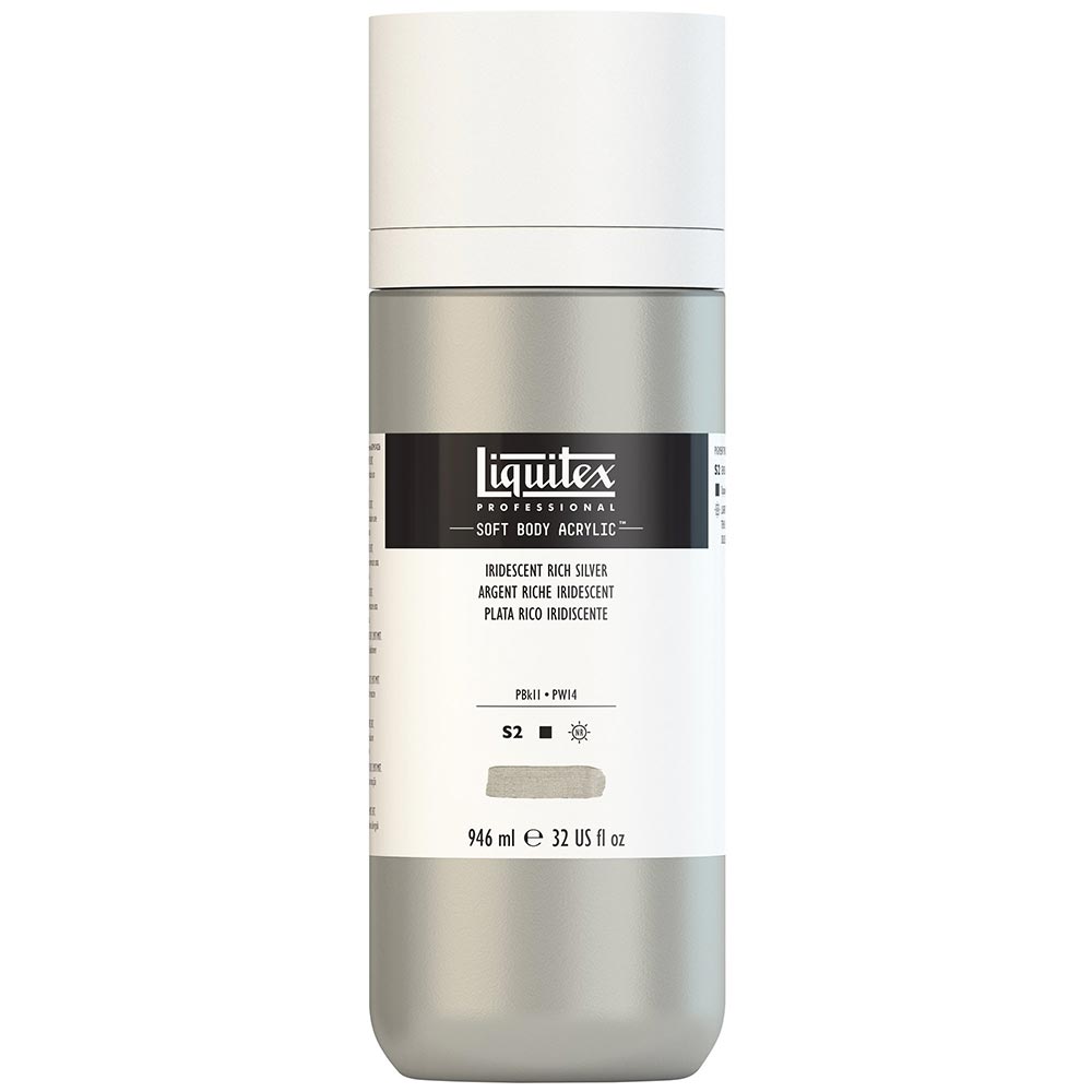 Liquitex Professional Soft Body Akrilik Boya 946ml Iridescent Rich Silver 239 S2