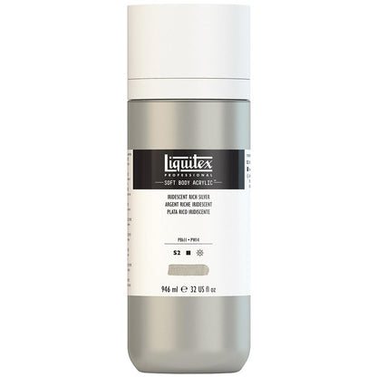 Liquitex Professional Soft Body Akrilik Boya 946ml Iridescent Rich Silver 239 S2