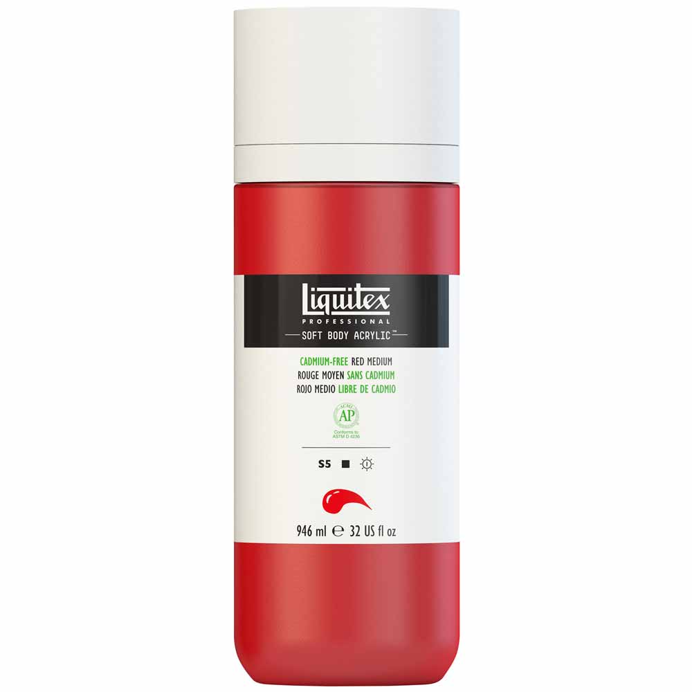 Liquitex Professional Soft Body Akrilik Boya 946ml Cadmium-Free Red Medium 894 S5