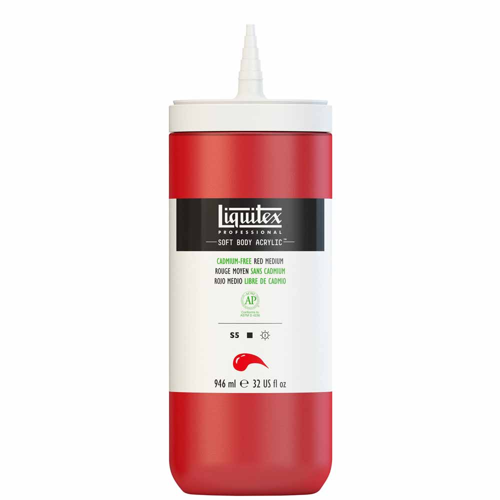 Liquitex Professional Soft Body Akrilik Boya 946ml Cadmium-Free Red Medium 894 S5