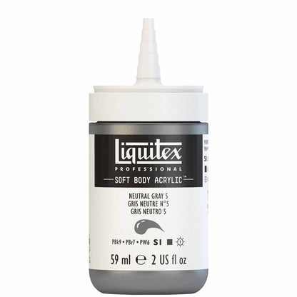 Liquitex Professional Soft Body Akrilik Boya 59ml Neutral Gray 5 599 S1