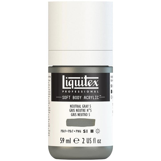 Liquitex Professional Soft Body Akrilik Boya 59ml Neutral Gray 5 599 S1