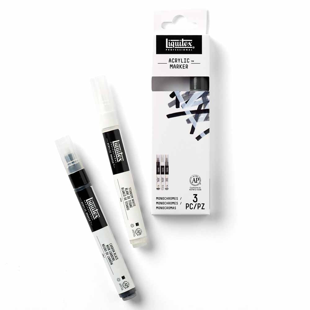 Liquitex Professional Akrilik Markör 3x2mm Set Monochromes (Essential)