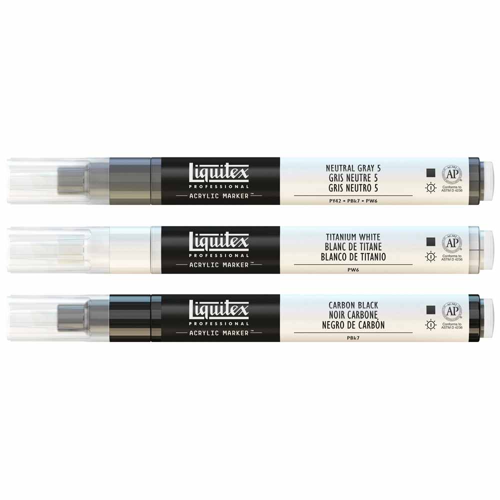 Liquitex Professional Akrilik Markör 3x2mm Set Monochromes (Essential)