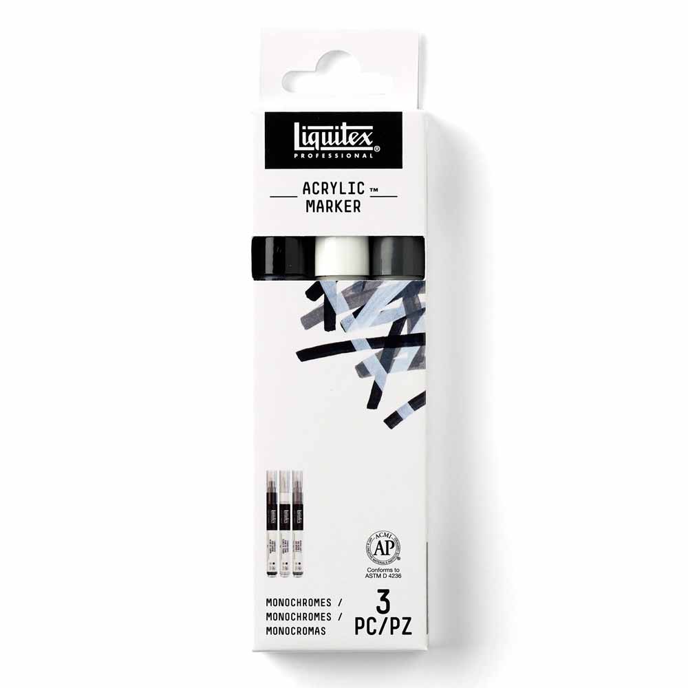Liquitex Professional Akrilik Markör 3x2mm Set Monochromes (Essential)