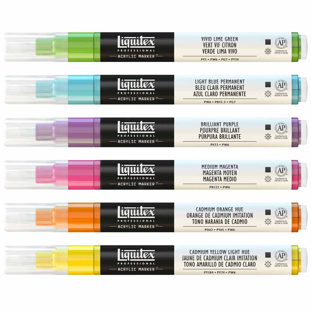 Liquitex Professional Akrilik Markör 6x2mm Set Vibrant
