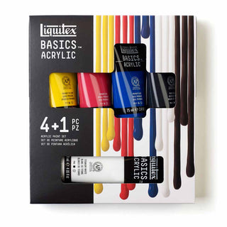 Liquitex Basics Akrilik Boya Seti 4x75ml + 118ml Beyaz Ana Renkler