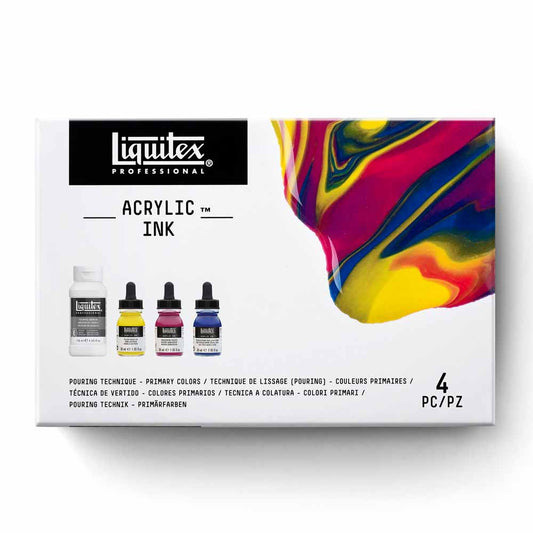 Liquitex Professional Akrilik Mürekkep Seti 3x30ml Primary Colors + 118ml Pouring
