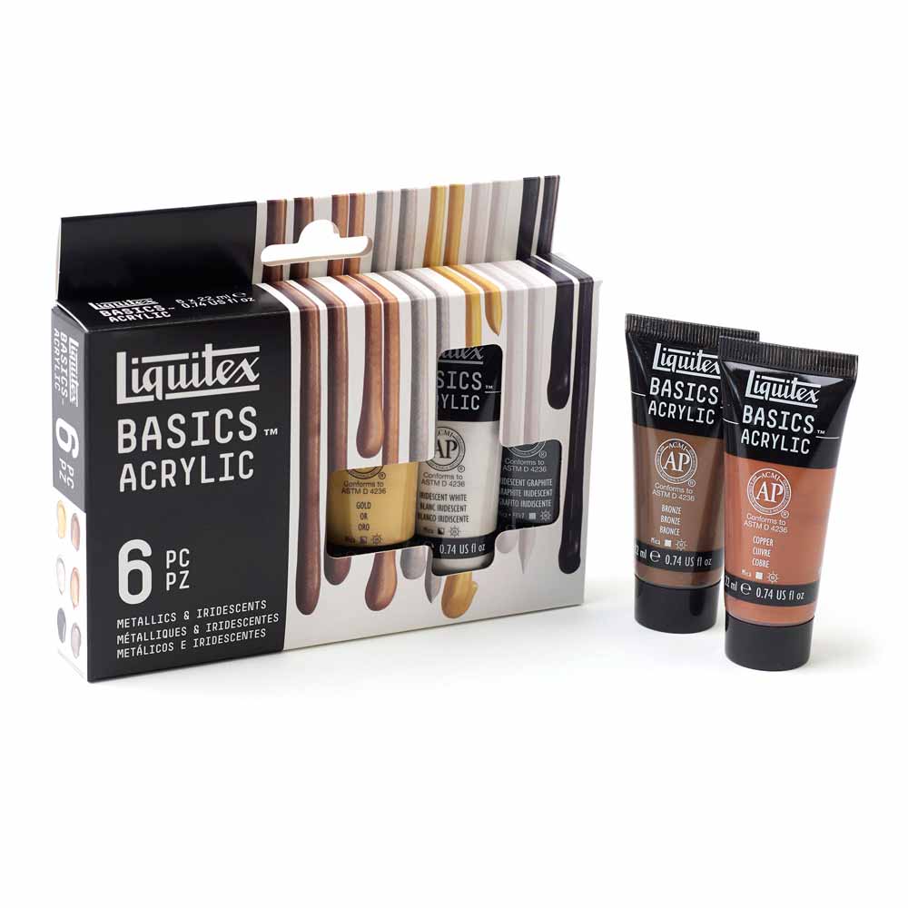 Liquitex Basics Akrilik Boya Seti 6x22ml Metalik & Sedef