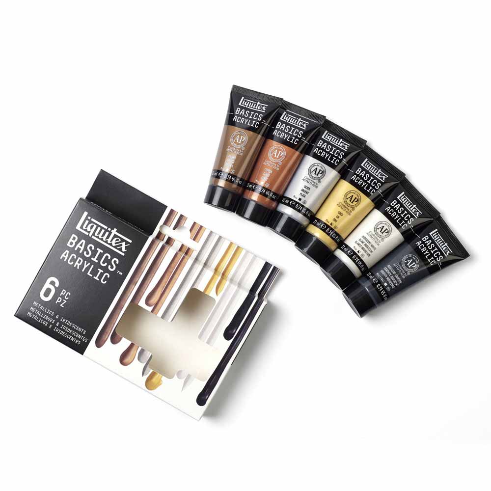 Liquitex Basics Akrilik Boya Seti 6x22ml Metalik & Sedef