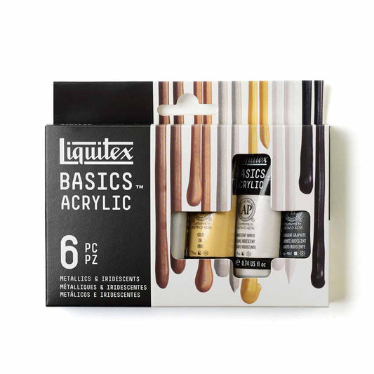 Liquitex Basics Akrilik Boya Seti 6x22ml Metalik & Sedef