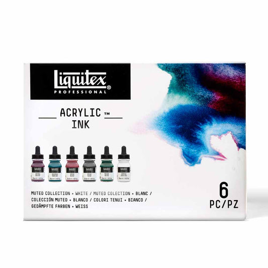 Liquitex Professional Akrilik Mürekkep Seti 6x30ml Muted Collection + White