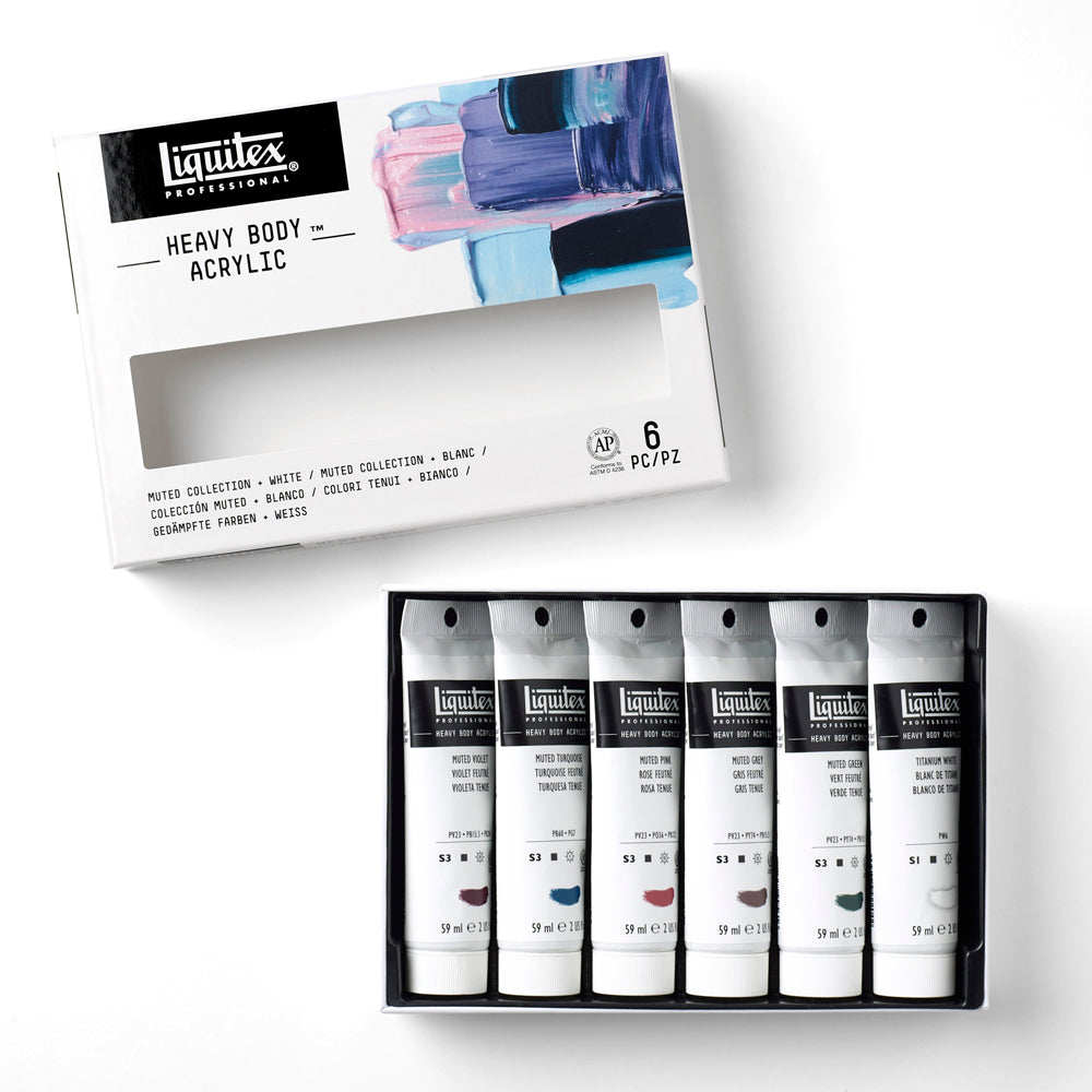 Liquitex Professional Heavy Body Akrilik Boya Set Muted Collection + White