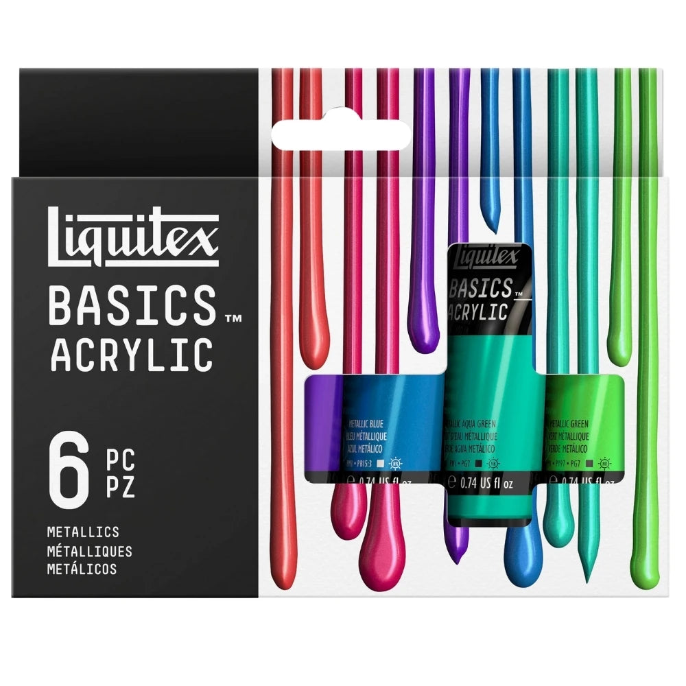 Liquitex Basics Akrilik Boya Seti 6x22ml Metalik Renkler