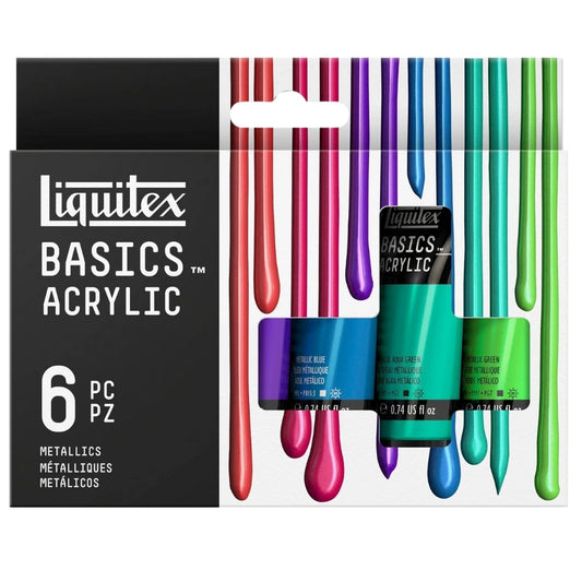 Liquitex Basics Akrilik Boya Seti 6x22ml Metalik Renkler