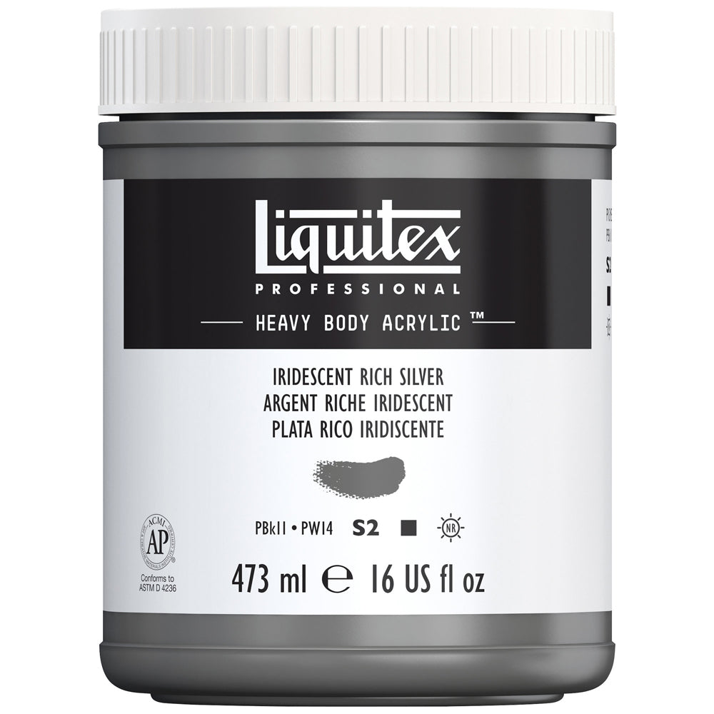 Liquitex Professional Heavy Body Akrilik Boya 473ml Iridescent Rich Silver 239 S2