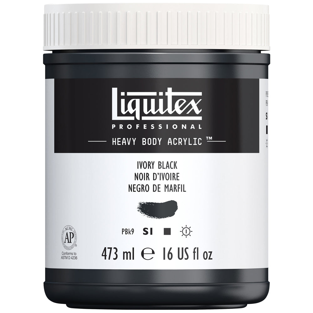 Liquitex Professional Heavy Body Akrilik Boya 473ml Ivory Black 244 S1