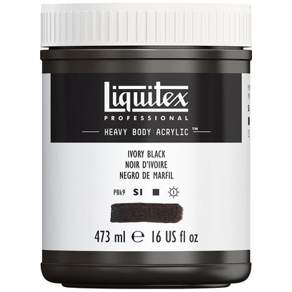 Liquitex Professional Heavy Body Akrilik Boya 473ml Ivory Black 244 S1