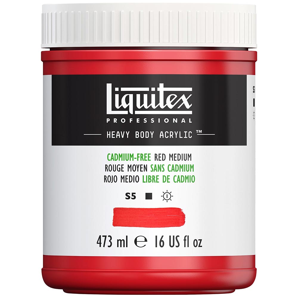 Liquitex Professional Heavy Body Akrilik Boya 473ml Cadmium-Free Red Medium 894 S5